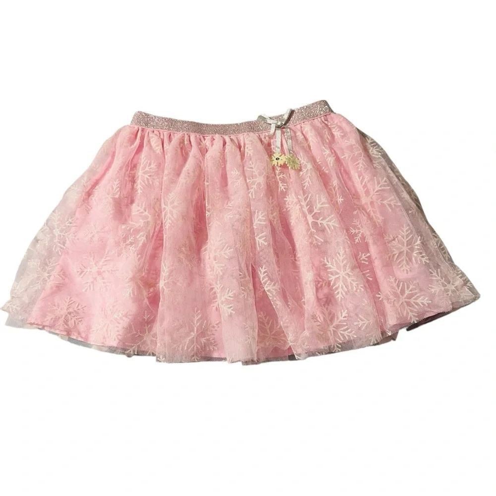 Cynthia Rowley girl size large pink tulle snowflake skirt